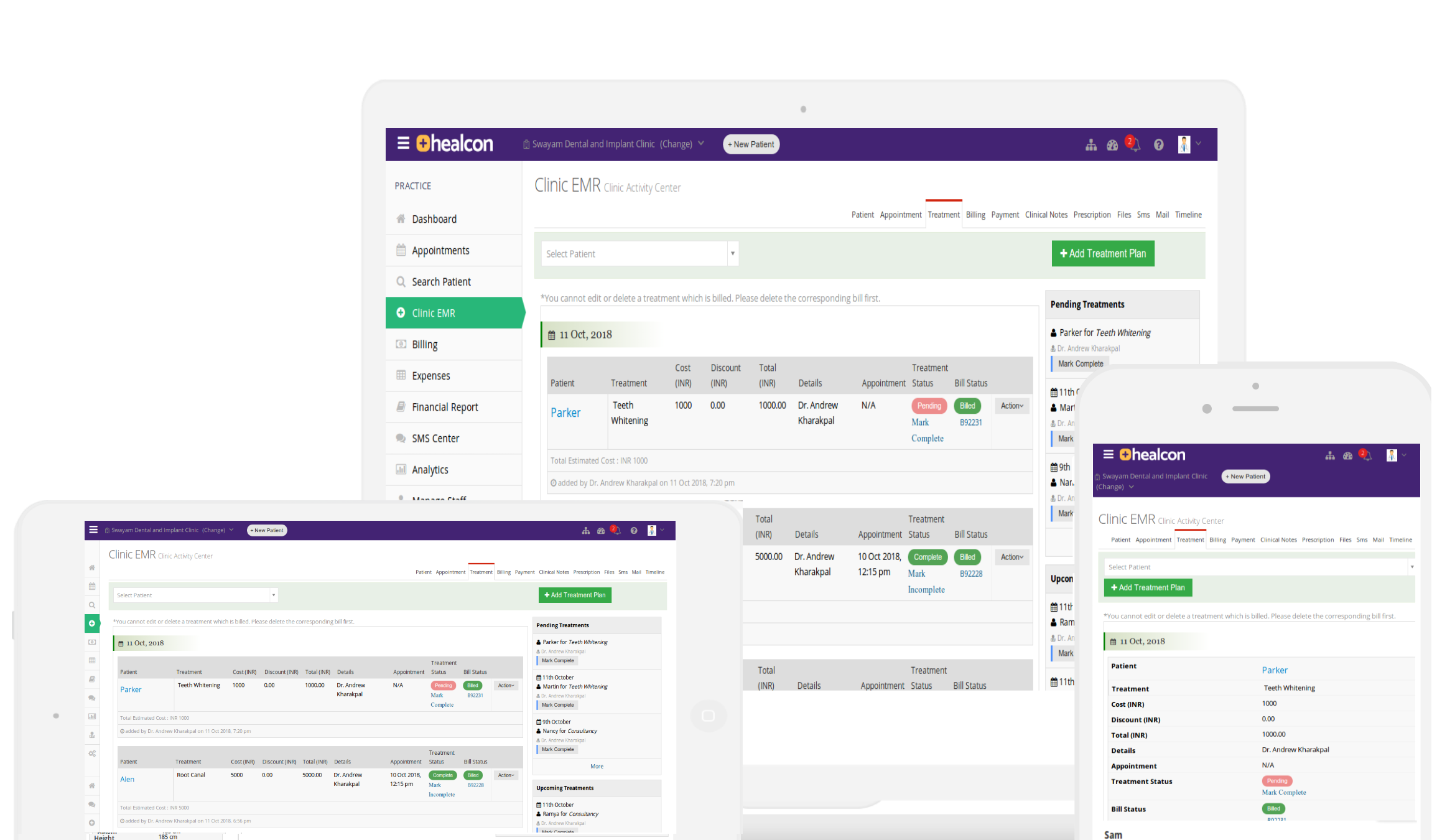 Compare Performance Across Multiple Clinic Locations — Healcon clinic chain software